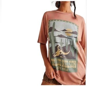 Free People Pink Graphic Mini Dress